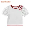 Ours Leader Filles Bébé Casual Tees Mode Fille Enfants Vêtements D'été Enfants Princesse T-Shirts Vêtements Pour 1-6 Ans 210708