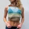 Se genom mesh Y2K Crop Tank Top Sexiga tjejer estetiska sommarkläder för kvinnor Ärmlös tröja Vest Pulovers Beachwear 210510