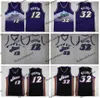 Mens Vintage 1996-97 Basketball Jerseys 12 John Stockton 32 Karl Malone Snow Mountain Purple White Black Stitched Shirts