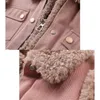 Femmes hiver fausse fourrure col rabattu épais chaud pardessus laine d'agneau veste polaire coton manteau 210430