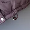 Yitimoky Winter Coat Kvinnor Parkas Oversize Zipper Kvinna Varm Elegant Puffer Jacka Kläder Harajuku Koreansk Fashion Purple 211007