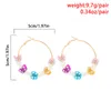 Hoop & Huggie Boho Colorful Flower Butterfly Earrings For Women Large Circle Fashion Big Round Earring Trendy Jewelry