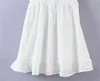 Sommer Mode Vintage Chic Weiß Baumwolle Aushöhlen Mini Kleid Frauen Süße Spitze V-ausschnitt Kleider Weibliche Vestidos 210508