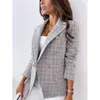 Damespakken Blazers Plaid Blazer Vrouwen lange mouw casual vrouwelijk voor dubbele borsten 2021 knopjasjas