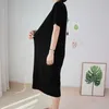 Robić elegancką i intelektualną prostą, prostą Languid jest leniwy plus-size Korea nić z krótkim rękawem 210520