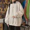 Automne pulls décontractés femmes Harajuku solide chaud surdimensionné à capuche Streetwear unisexe Couple basique pull sweats