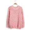 H.SA Femmes Pull d'hiver Oneck Mohair Casual Lâche Pull en tricot Chaud Pulls doux Pull Femme Jumper casaco feminina 210417