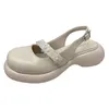 Sandaler Vintage Mary Jane Sm￥ l￤derskor Spring and Summer Fashion All-Match tjocksolade Baotou-damer