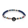 Turco Mal Eye Charme Pulseira Femme Grego Olhos Braceletes Para As Mulheres Vintage Bordado Pulseira Polímero Pule Heishi Disco Pulseiras Pulseras Boho Bijoux Jóias