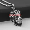 Hip Hop Lion Cristal Tête Pendentif Collier Pour Hommes En Acier Inoxydable Mâle Bijoux Amitié Cadeau Argent Or Noir Couleur Choisir C7564605