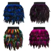 Skirts Women's Christmas Santa Claus Halloween Faux Fur Feather Line Cosplay Mini Skirt Stage Costume 2022