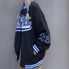 European e americano alfabeto bordado jaqueta rua hip-hop beisebol uniforme casaco y2k casal casual all-match jacket 211014