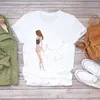 Tシャツの女性春夏の漫画90年代の娘の母ママママ服グラフィックTシャツトップレディプリント女性ティーTシャツの女性の