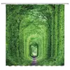自然な風景シャワーカーテン緑の木の花植物の風景パターン春夏のバスルームの装飾ポリエステル布カーテン211116