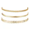 Bracelets de cheville 3 pièces/ensemble couleur or chaîne Simple pour femmes plage pied bijoux jambe cheville Bracelets accessoires Marc22