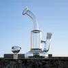 10 Inç Temizle Cam Bongs Tornado Perc Nargile Türbin Disk Percolator Su Borusu Bükülmüş Boyun 18mm Kadın Yağ Dab Rigs