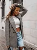 Moda Manta Blazer Mulheres Primavera-outono Vintage Tweed Suits Jackets Chic Escritório Senhoras Slim Outerwear Tops 211122