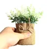 Couronnes de fleurs décoratives Bouquet artificiel en plastique Rural créatif lavande plante en pot bonsaï sac tissu pour la fête à la maison