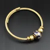 Bangle set met gekleurd glazuur ontwerp dames gouden armbanden armbanden retro etnische stijl feest roestvrij stalen armband bruiloft hand Melv22