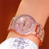 Frauenuhr Berühmte Luxusmarken Voller Diamant Frauen Armbanduhren Damen Golduhr Frauen Montre Femme 210527