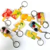 5 PCS Cute crystal simulation popsicle keychain diy fruit ice cream popsicle student couple bag pendant jewelry G1019