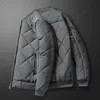 겨울 재킷 남자 파카는 짙은 따뜻한 코트 망 스탠드 칼라 자켓 솔리드 컬러 파카 남성 패션 streetwear Overcoat 4XL 220105