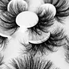 Cílios Falsos 7 Pares 20 ~ 25mm 3D Faux Mink Handmade Wispy Long Fluffy Lashes Fina Faixa Extensão Grandes Olhos Maquiagem Ferramentas