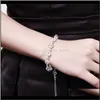 Łańcuch Bracelets Biżuteria biżuteria 925 Sier Crystal Charm Bransoletka Kobiety Najwyższa jakość prezent świąteczny 10pcs / działka dostawa 2021