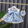Детские испанские платья для ребёнка бутик одежды малыша кролик печати старинные платье младенческий день рождения лолита принцесса платье 210615