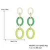 Długie Geometryczne Okrągłe Koło Dangle Drop Kolczyk Kobiety Trendy Kolorowe Akrylowe Żywica Tassel Kolczyki Biżuteria