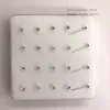 100% 925 Sterling Silver 2mm Crystal Pin Stud Unisex Indian Nose Piercing Jewelry 20pcs set224u