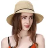 Breda randen hattar Comhats Summer Bucket Straw Hat For Women Sun UV Protection Foldbar Packable Travel Strand Ladieswide Davi22