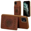 Stoßfeste Handyhüllen für iPhone 12 11 Pro X XR XS Max 7 8 Plus – Sonnenblumenmuster PU-Leder-Kickstand-Schutzhülle mit Kartenfächern