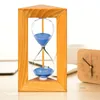 その他の時計アクセサリー三角木製ガラス砂時計5分タイマーキッズ歯ブラシ砂時計カラフルな砂時計スタディデスク
