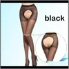 Womens Underkläder Apparel Drop Leverans 2021 Kvinnor Pantyhose Öppna Crotch Sexig Tunn Super Elastic Silk Seamless Crotchless Transparent Hosiery