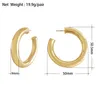 Hoop Huggie Trendy Gold Color Plating Olika storlek Tjocklek Kopparörhängen för kvinnor Girl Elegant Gorgeous Casual Modern Jew269G