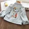 Ours Leader Filles Manteaux Marque Printemps Enfants Fille Denim Veste Costumes Broderie Floral Tenues Mode Enfants Vêtements 3 8Y 210708