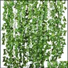 Outros suprimentos de festa de evento Festive Home Jardim Natal Artificial Ivy Seda Verde 230cm Pendurado Videiras Folhas Folhas de Folhas 1 Pcs DIY Indoor