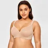 Kvinnors Full Figur Sida Stöd Kontur Smooth Underwire Balconette T-Shirt Bra Plus Storlek 210623