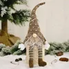 24 timmars frakt !! Ed Light Christmas Tree Wool Gnome Doll Pendants Ornaments Stickning Hantverk Kids Present Xmas Party Decorations CO25