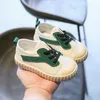 2021 neue Mode kinder Casual Schuhe Koreanische Leinwand Keks Schuhe Lace-up Wohnungen für Kleinkind Kinder Jungen Mädchen turnschuhe G1025