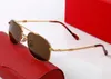 Plein cadre moitié hommes femmes lunettes de soleil or jante ronde lunettes de conception maître styles tête en métal de haute qualité adapté à toutes sortes de fa296z