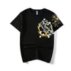 Skriv ut Japan Broderi T-shirt Koi Fish White Tops Tees Sommar Harajuku Men Hip Hop Tshirt Streetwear