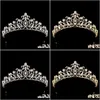 Clips Barrettes Drop levering 2021 Rose Gold Sier Color Tiaras Crowns Zirkon Zirconia Diadeem Princess Queen Hoofdbanden Bruiloft Haar Accessor