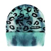 Праздничная зимняя шляпа вязаный галстук окрашивает крышки леопарда теплый человек человек толстый мальчик девушка осень осень череп шапочки хип хмель DD761