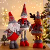 Big Size Christmas Dolls Retractable Santa Claus Snowman Boy Girl Toys Xmas Figurines Christmas Gift for Kid Xmas Tree Ornaments 211104