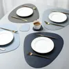 brown leather placemats