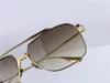 Top K gold men design sunglasses ALKAM square metal frame simple avant-garde style high quality versatile UV400 lens eyewear with 238c