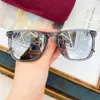 Black Grey Square Sunglasses 0843 Sonnenbrille Fashion Sun Glasses Eyewear for Men with Box