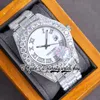 2022 RRF 126234 126284 Otomatik Mekanik 42mm Erkek İzle 116234 Paved Diamonds Roman Dial 316L Paslanmaz Kılıf Tamamen Buzlu Pırlanta Bilezik Sonsuzluk Saatler